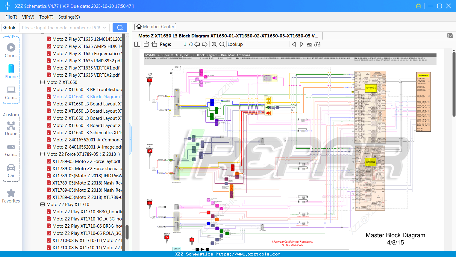 Motorola Moto Z XT1650 L3 Block Diagram XT1650-01-XT1650-02-XT1650-03-XT1650-05 V1.0